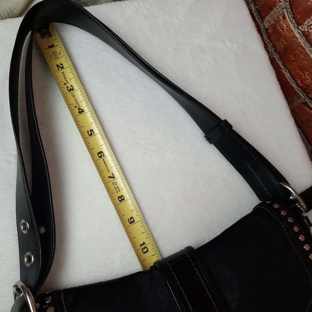Coach Black Signature Studded Shoulder Bag
